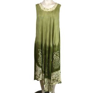 SAKKAS - WOMEN'S PLUS SIZE - MULTICOLOR ROUND NECK TIE DYE EMBROIDERED SHIRT